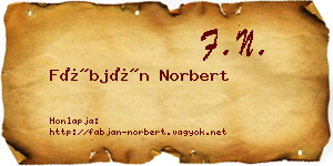 Fábján Norbert névjegykártya